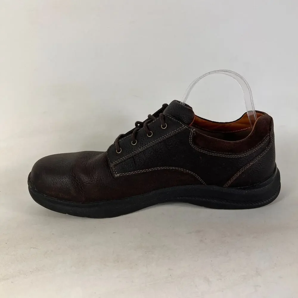 LLbean loafers shoes mens size 10.5 brown pebbled leather lace up office minimal